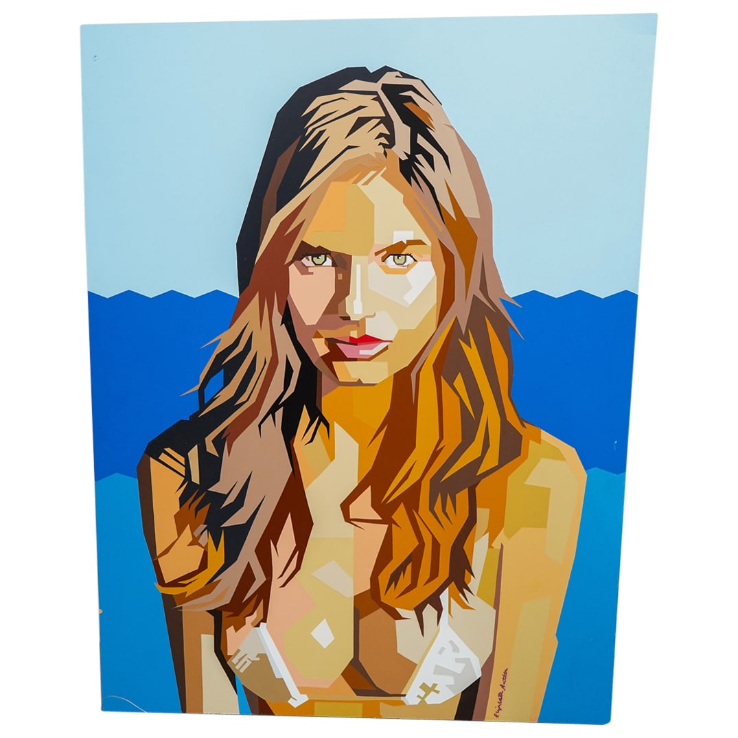 Elizabeth Sutton (American, B. 1989) "Heidi Klum" Acrylic On MDF Board (1 of 10)