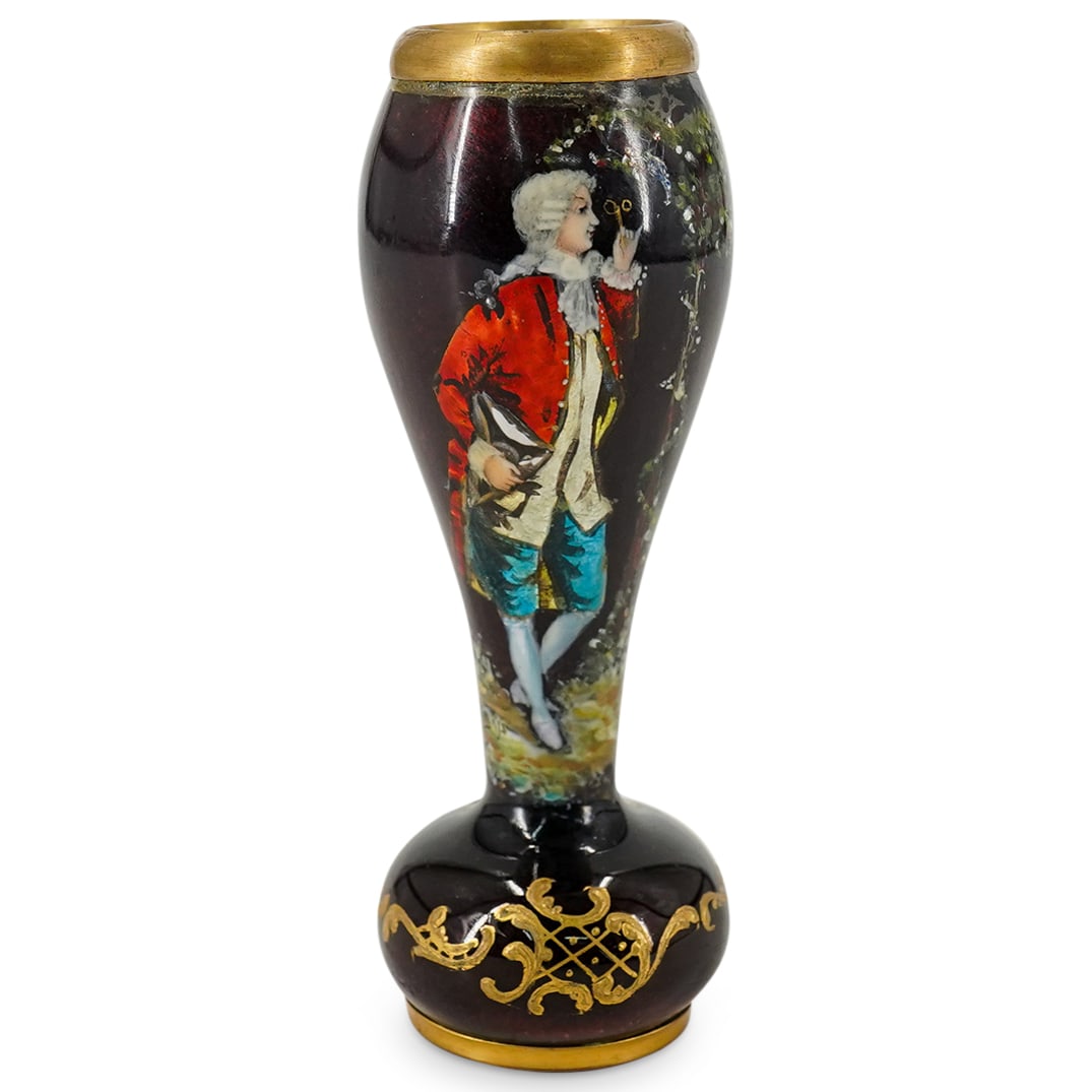 Antique French Foil Enameled Miniature Vase (1 of 7)