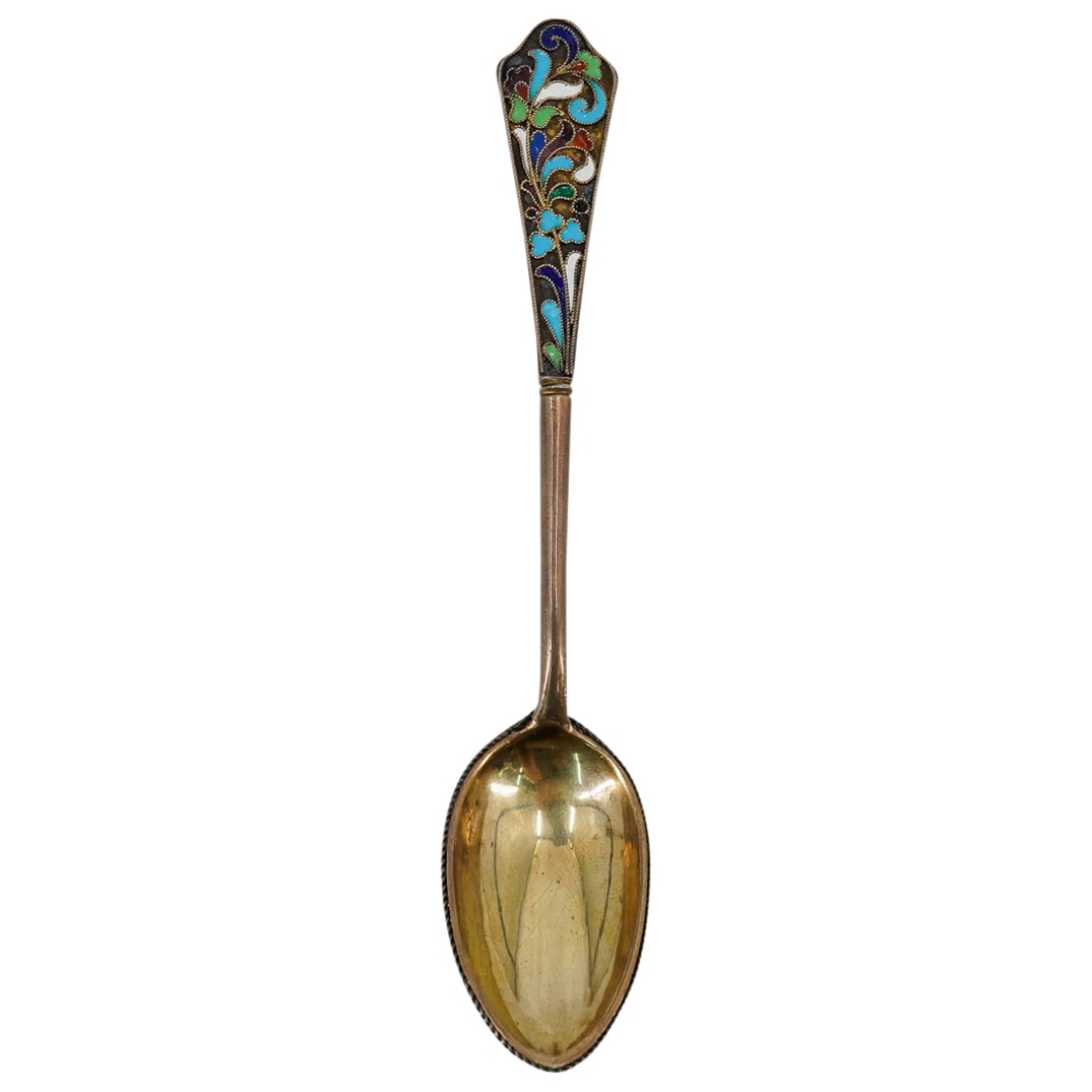 Antique Russian Enameled 875 Silver Spoon (1 of 7)