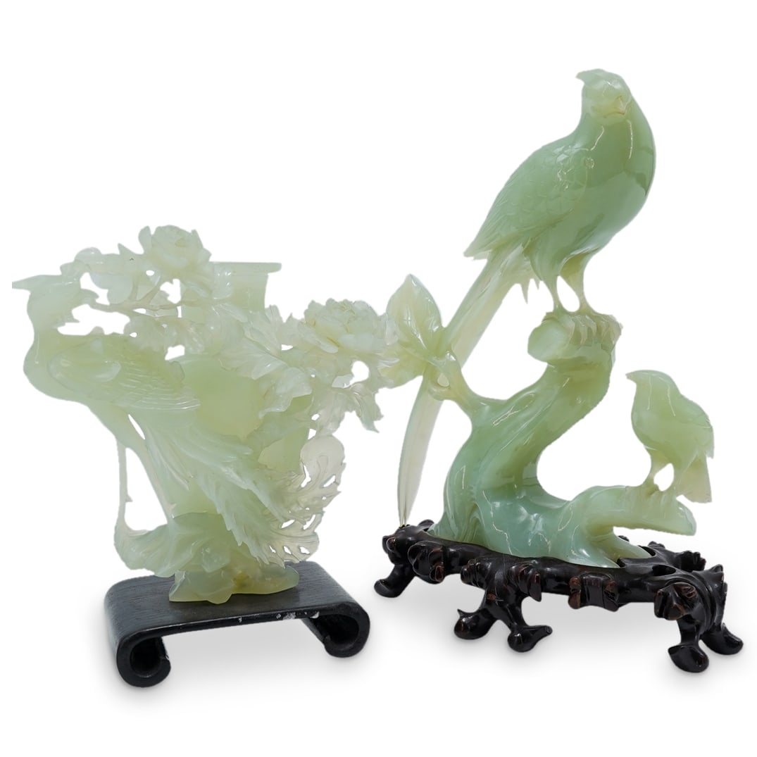 (2 Pc) Chinese Serpentine Jade Carvings (1 of 17)