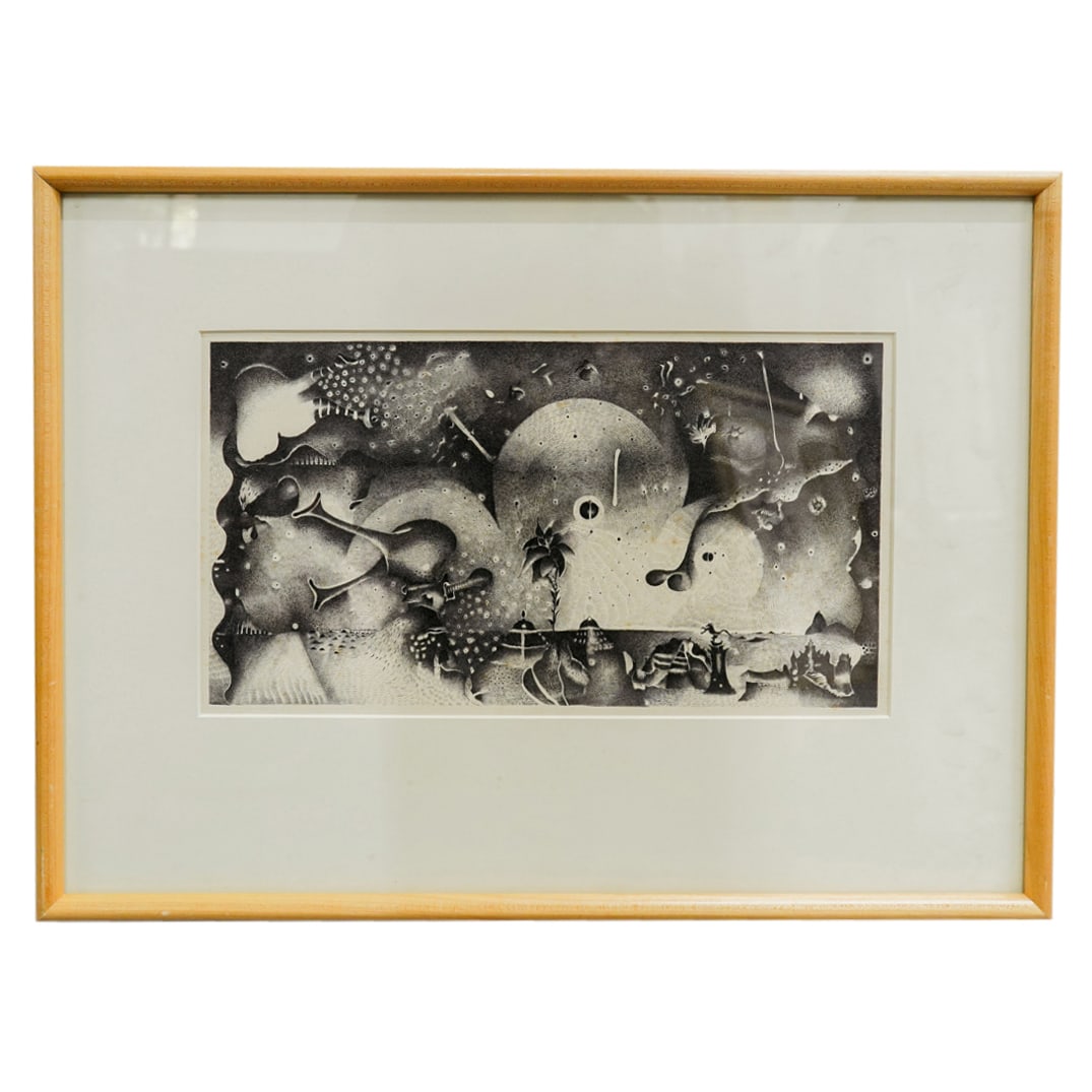 Paulo Gomes Garcez (Brazilian, 1945-1989) Surrealist Ink On Paper (1 of 9)