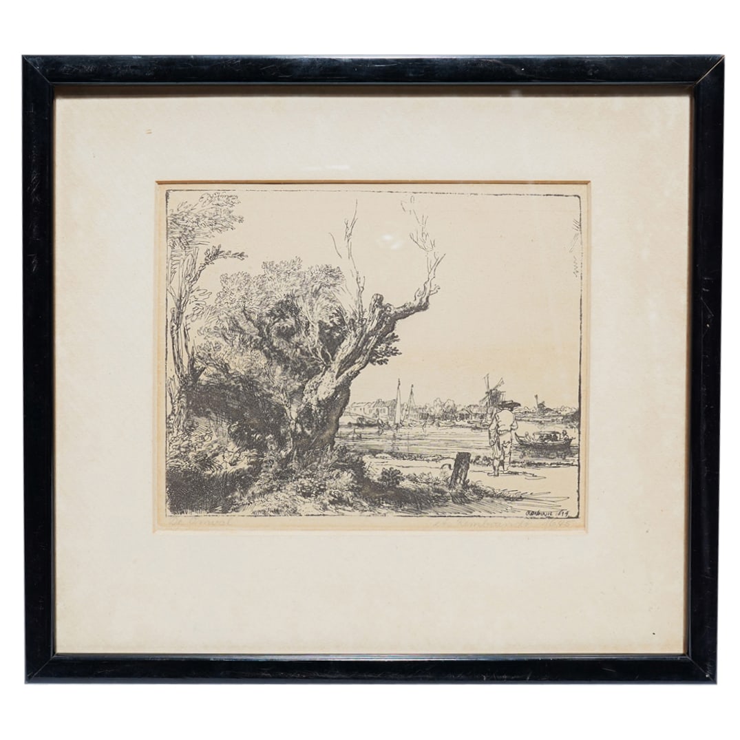 Rembrandt (Dutch, 1606-1669) "De Omval" Etching (1 of 6)