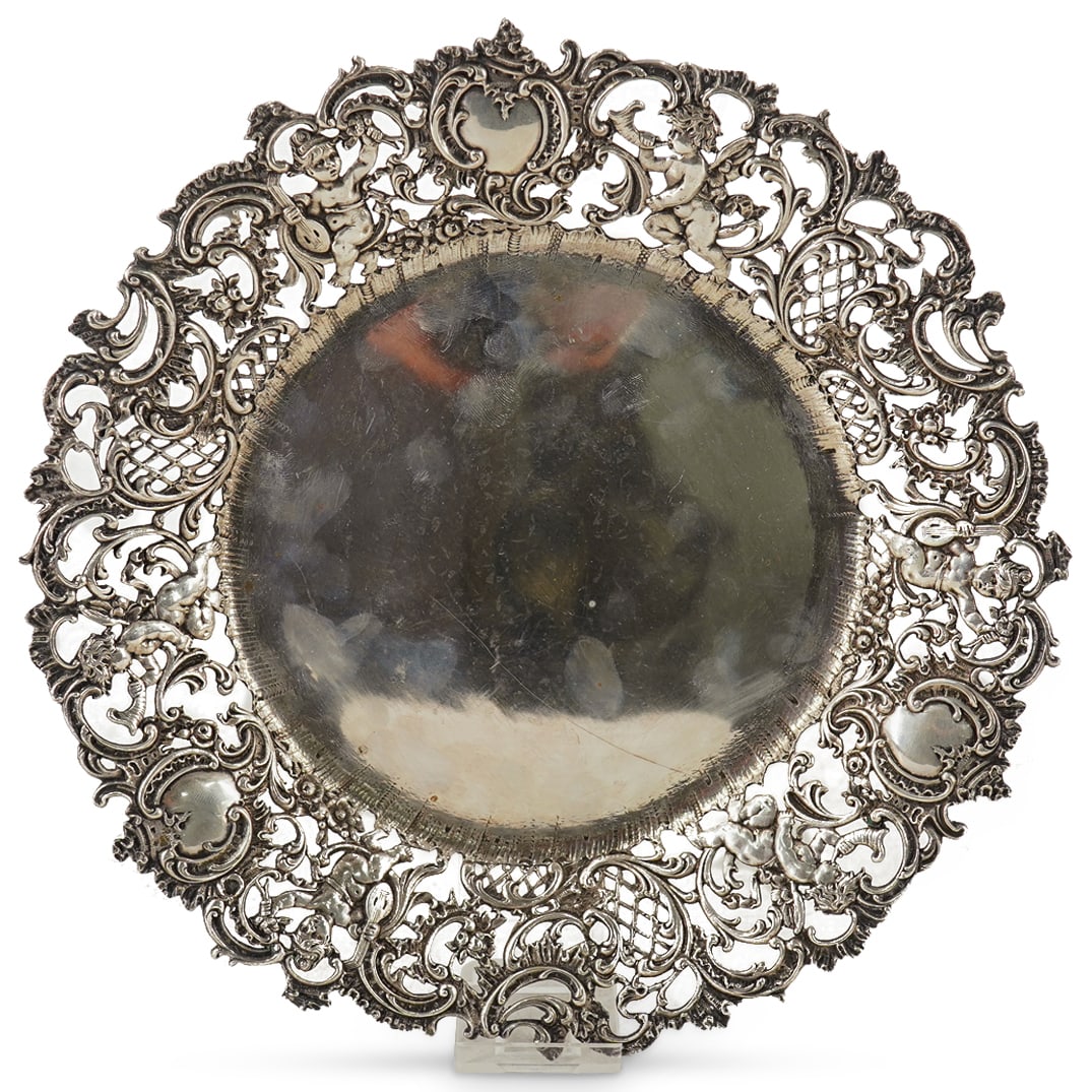 German 800 Silver Reticulated Putti Cherub Dish (1 of 12)