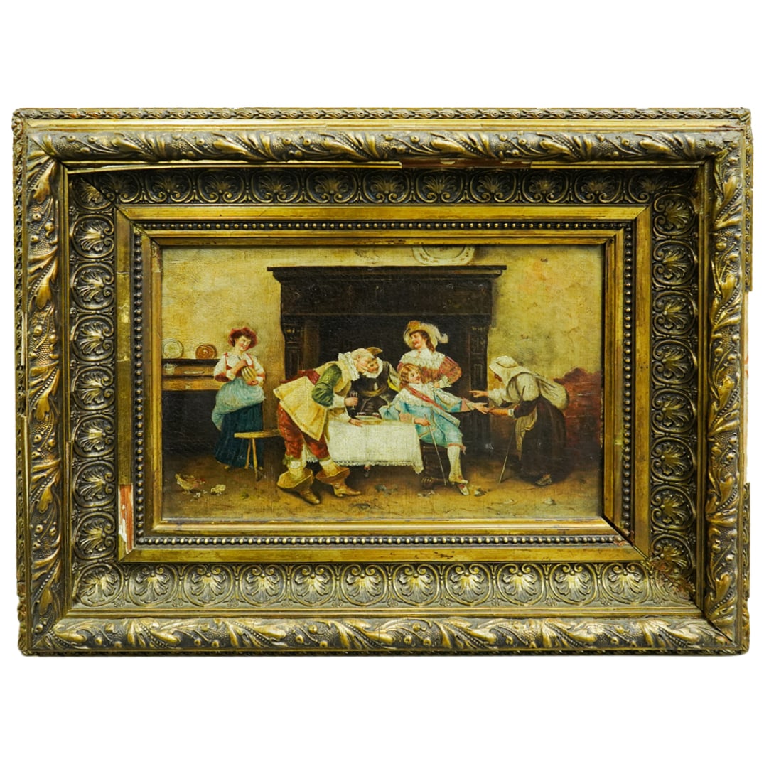 After Francesco Vinea "The Fortune Teller" Oil On Canvas (1 of 14)