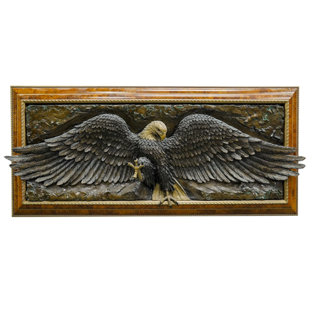 Bill Mack (American, B. 1949) Bonded Bronze Sculptural Eagle Releif (1 of 16)