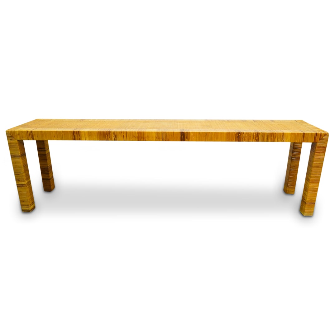 Mid-Century Long Rattan Breakfast Bar Table (1 of 20)