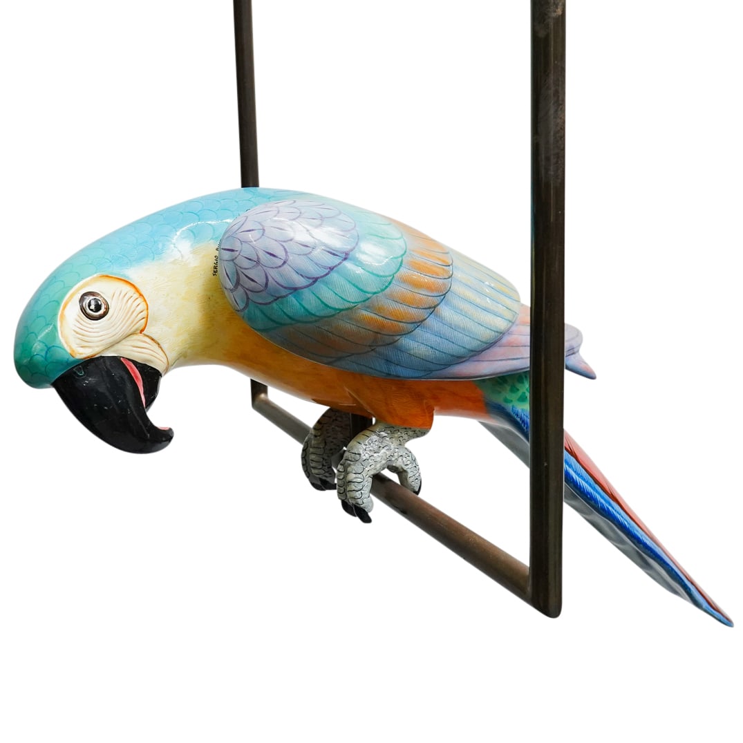 Sergio Bustamante (Mexican, B. 1949) Resin Parrot On Hanging Frame (1 of 7)
