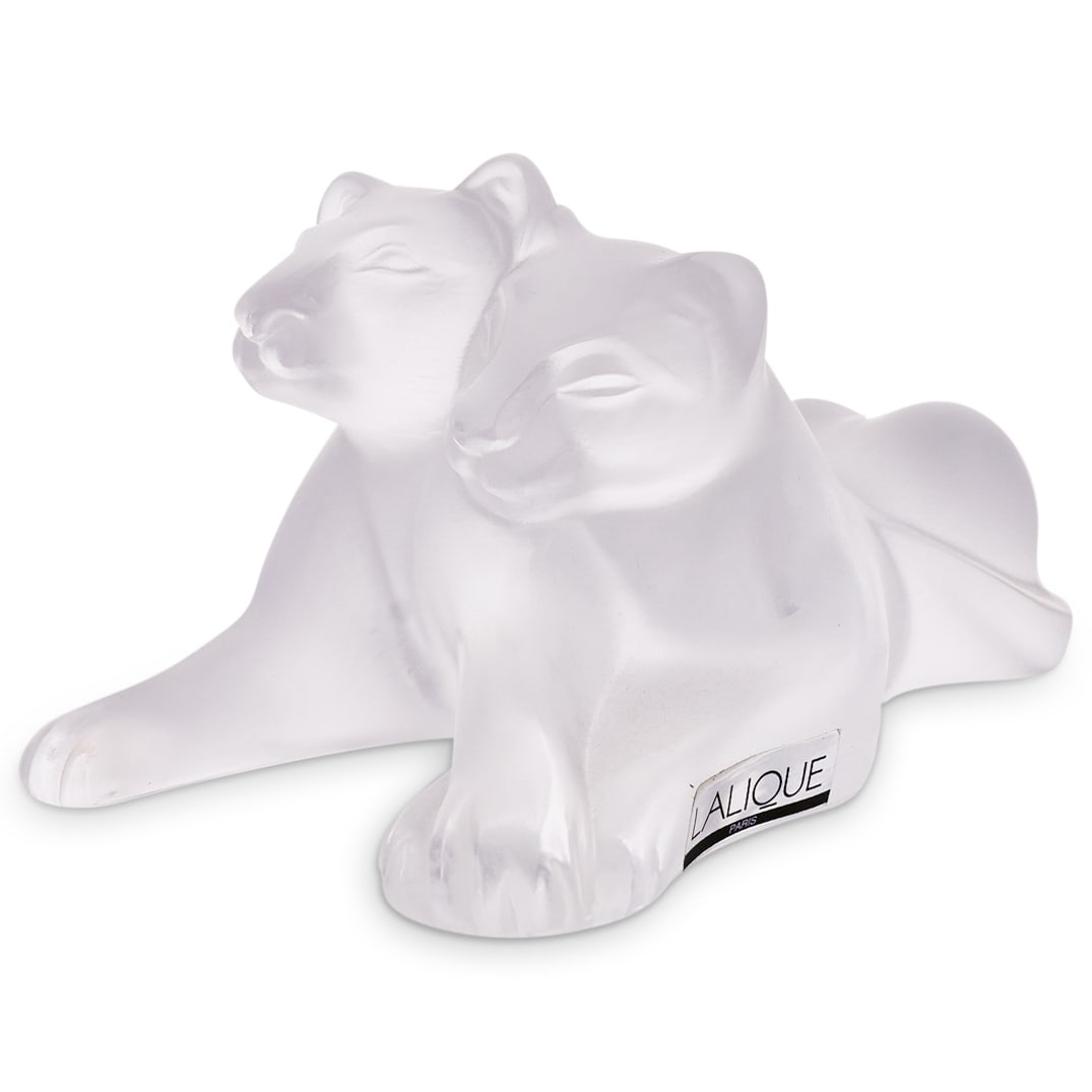 Lalique Crystal "Tambwe" Lion Cubs Figure (1 of 8)