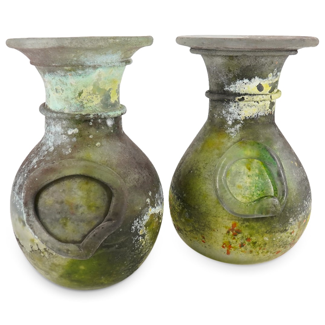 Pair Of Renato Anatra (Italian, B. 1943) Murano Glass Scavo Vases (1 of 20)