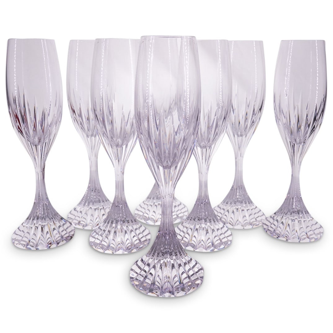 (8 Pc) Baccarat Crystal "Massena" Champagne Flutes (1 of 10)