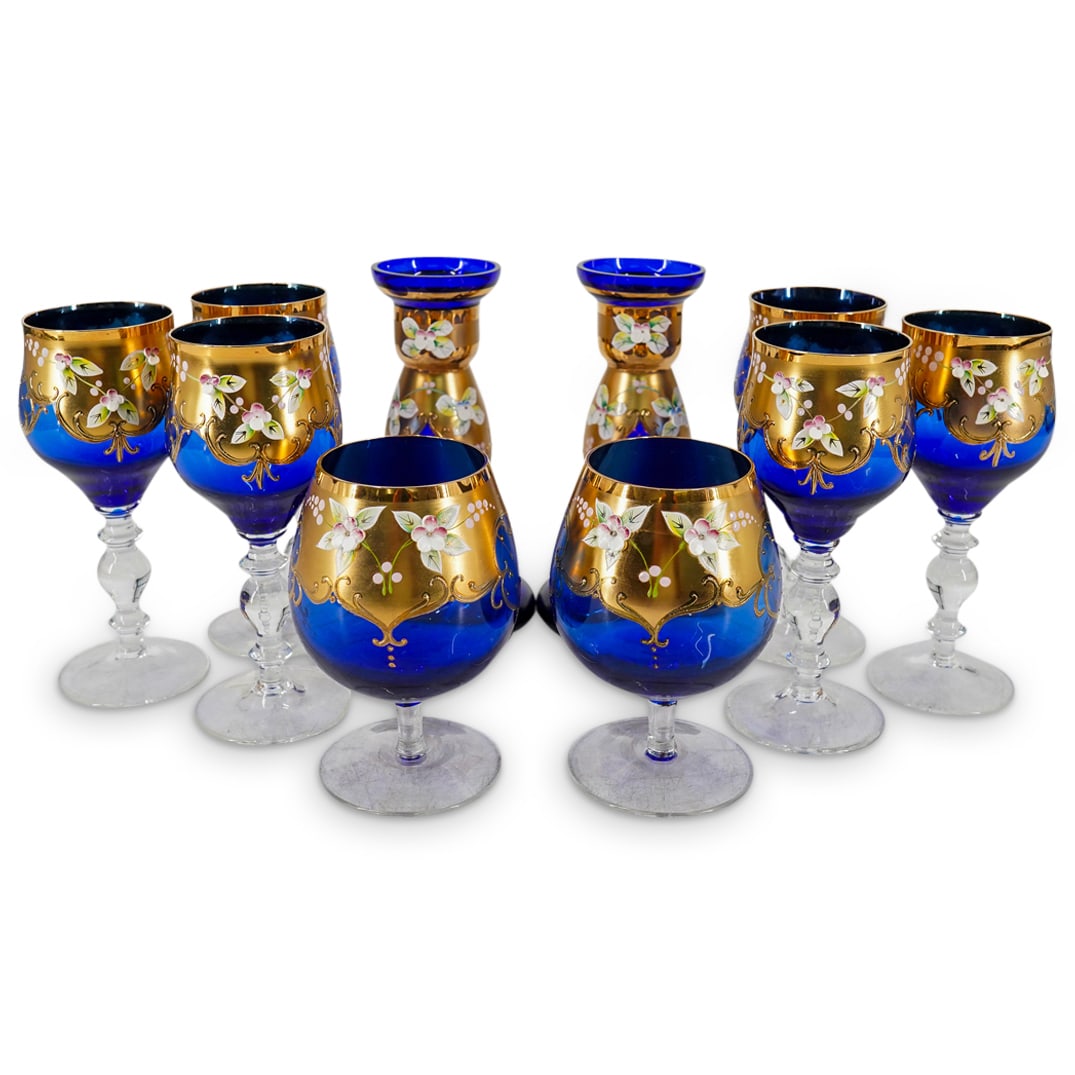 (10 Pc ) Hauke Bohemian Glass Stemware & Candlesticks (1 of 20)