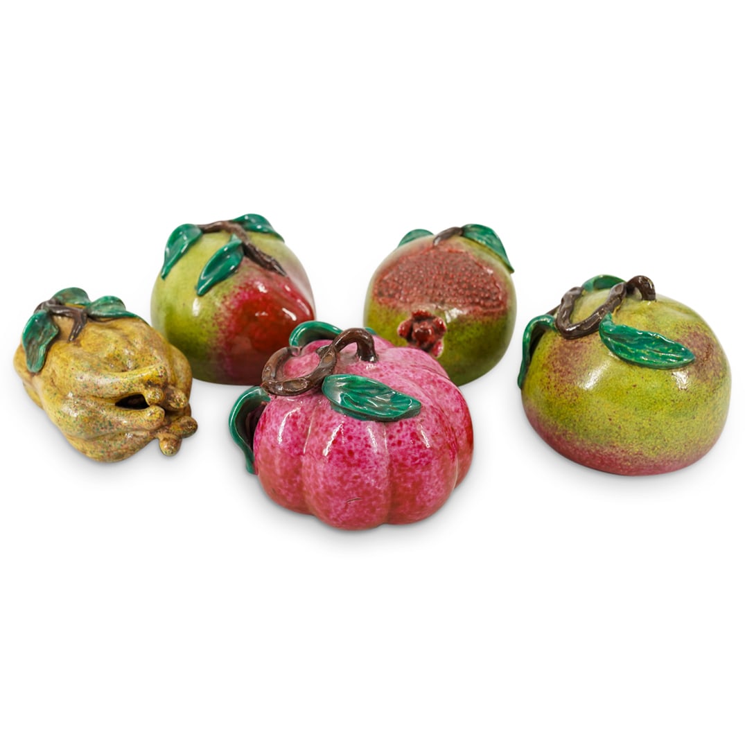 (5 Pc) Chinese Export Ceramic Pottery Altar Fruit Collection (1 of 20)