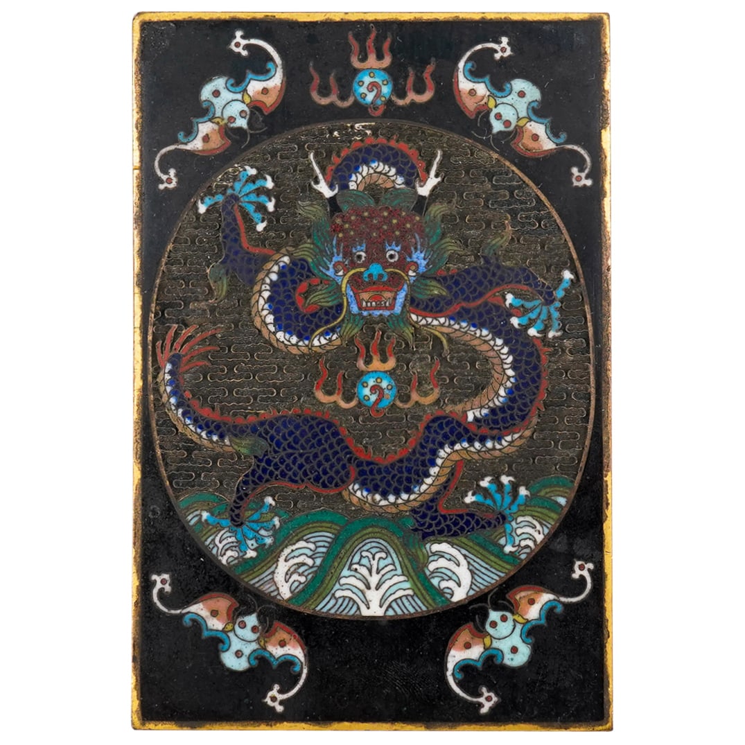 Antique Chinese Cloisonne Ink Cake Stand (1 of 5)