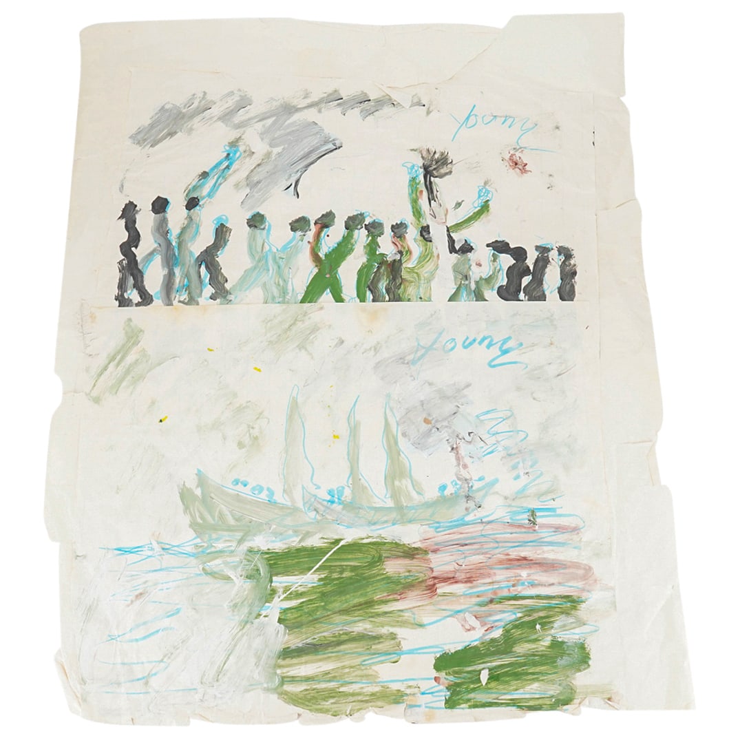 Purvis Young (American, 1943) Signed Double Sided Mixed Media On Paper (1 of 16)