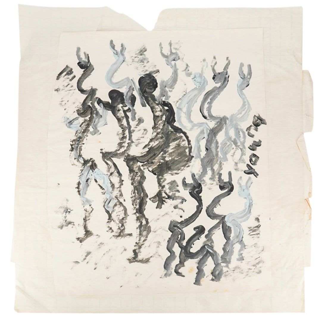 Purvis Young (American, 1943) Signed Double Sided Mixed Media On Paper (1 of 15)