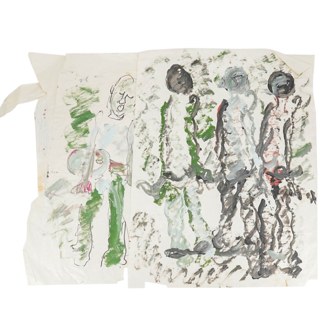 Purvis Young (American, 1943) Signed Double Sided Mixed Media On Paper (1 of 20)