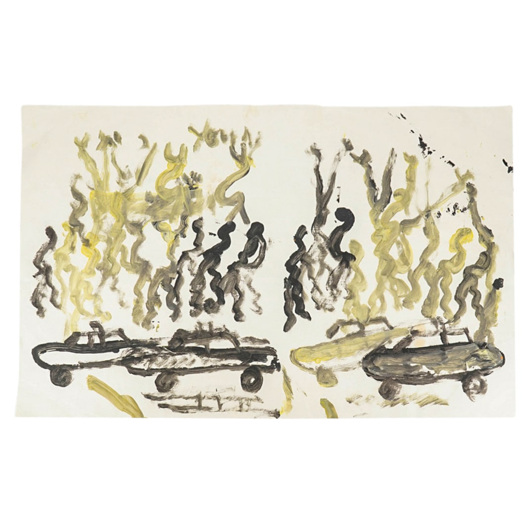 Purvis Young (American, 1943) Acrylic On Paper (1 of 9)