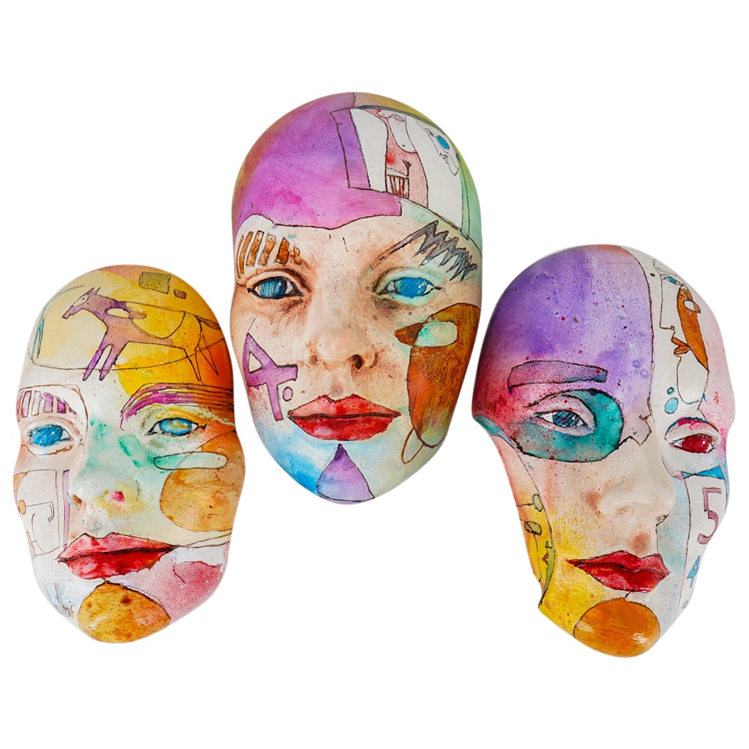 (3 Pc) Gregory Hawthorne (American, B. XX) Modern Abstract Mixed Media (1 of 20)