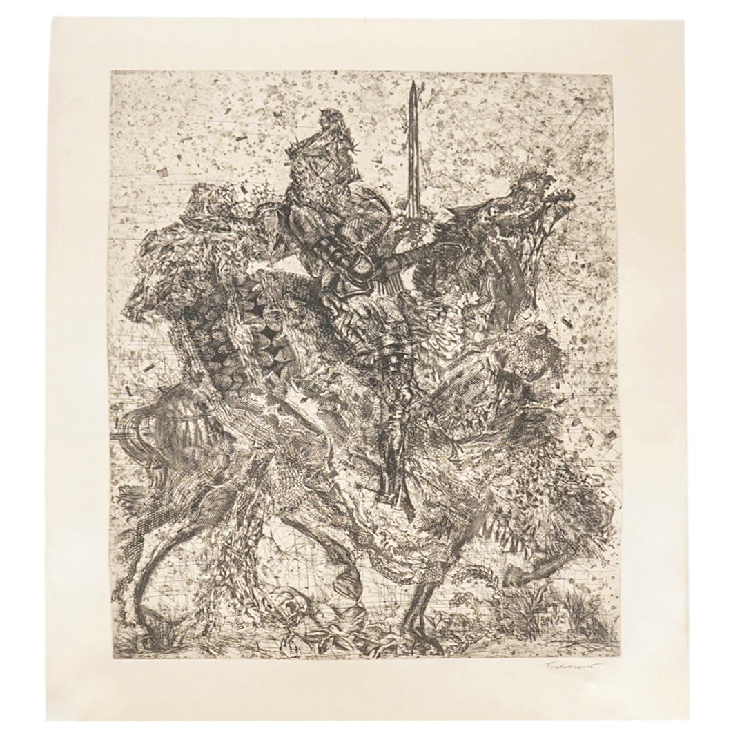Dmitri Plavinsky (Russian, 1937-2012) Etching (Knight on Horseback) (1 of 12)
