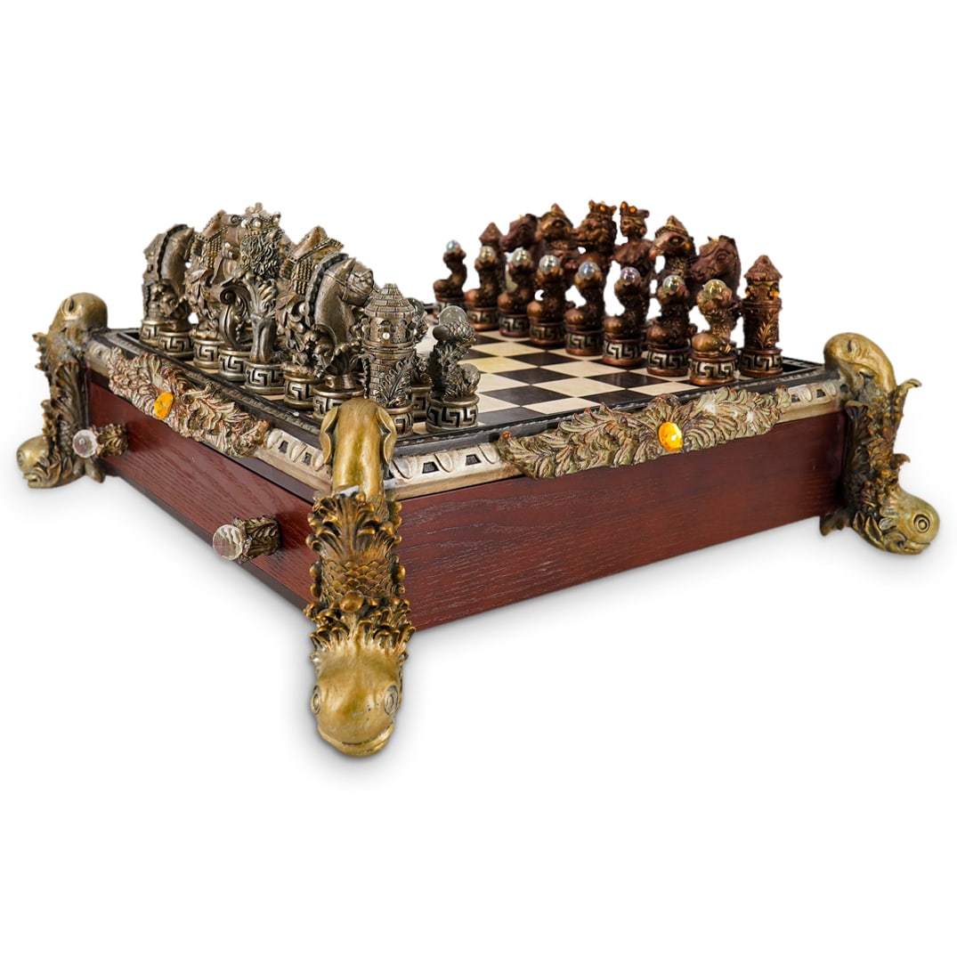 Sandton Design Inc Carved Wood And Composite Chess Set (1 of 20)