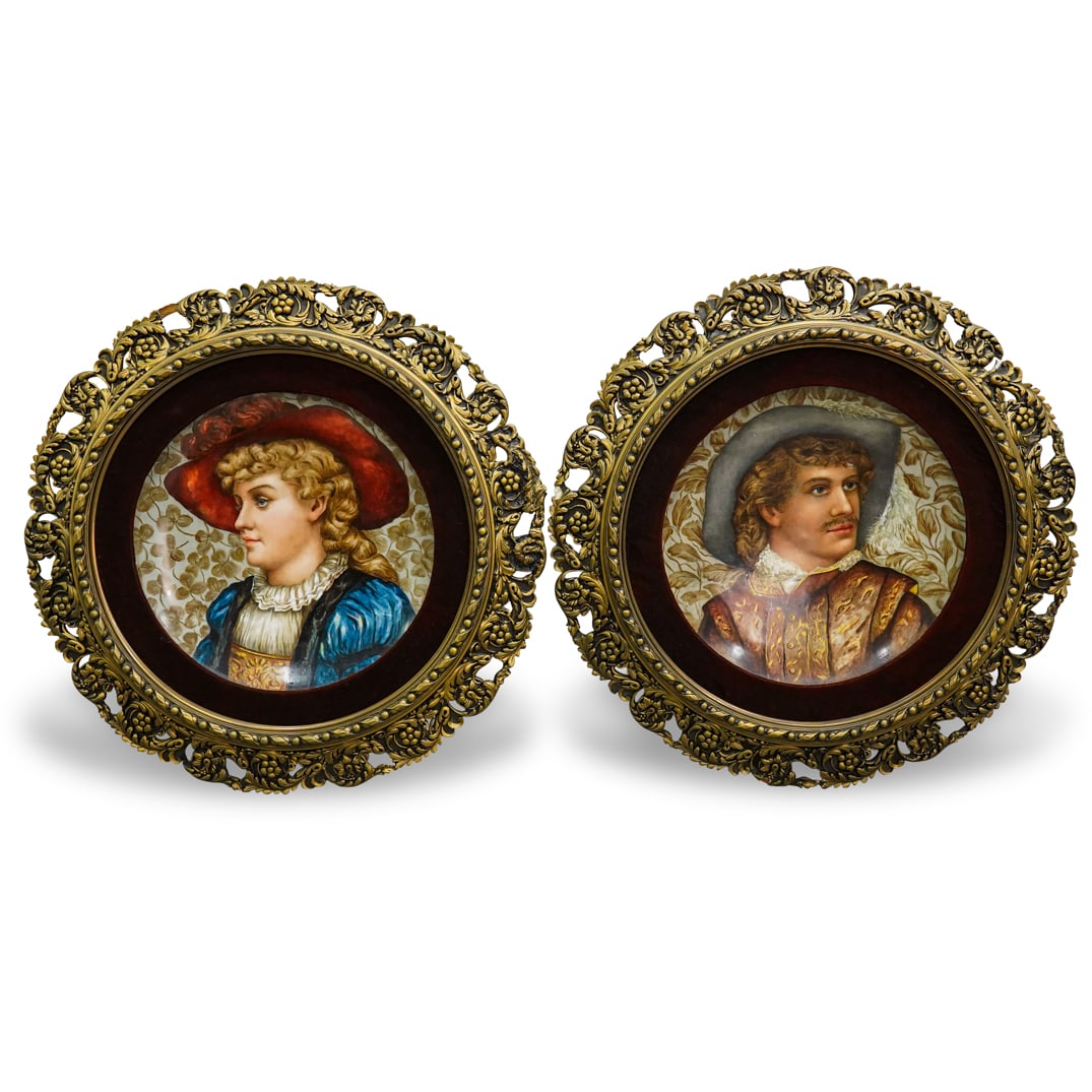 Pair Of Limoges Haviland & Co Porcelain Framed Chargers (1 of 13)