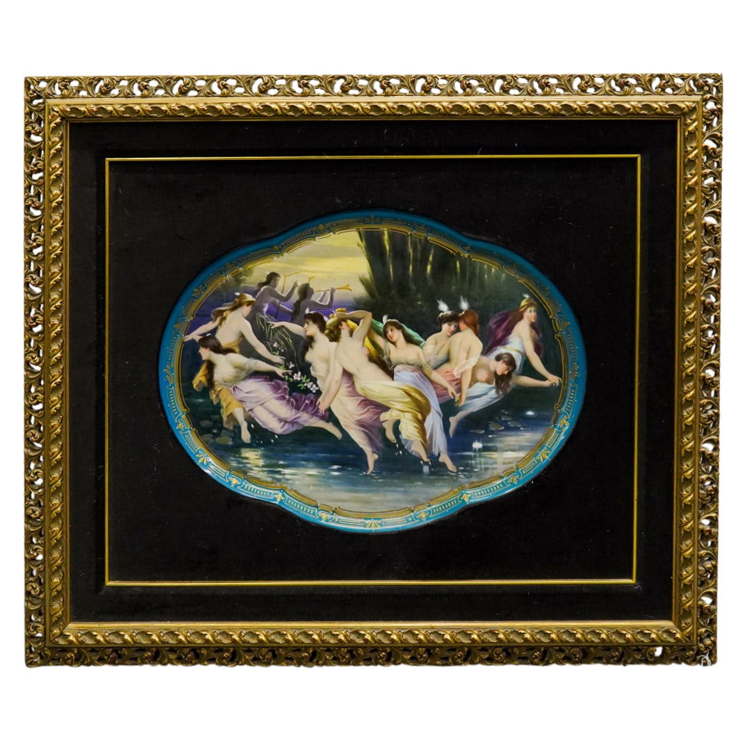 Antique Royal Vienna "Irrlichter Tanz" Porcelain Wall Plaque (1 of 9)