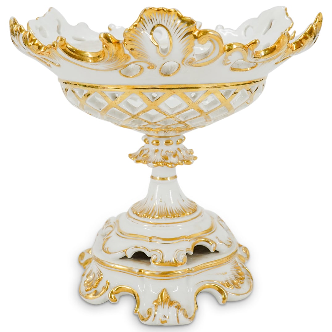 Antique French Porcelain Reticulated Compote (1 of 10)