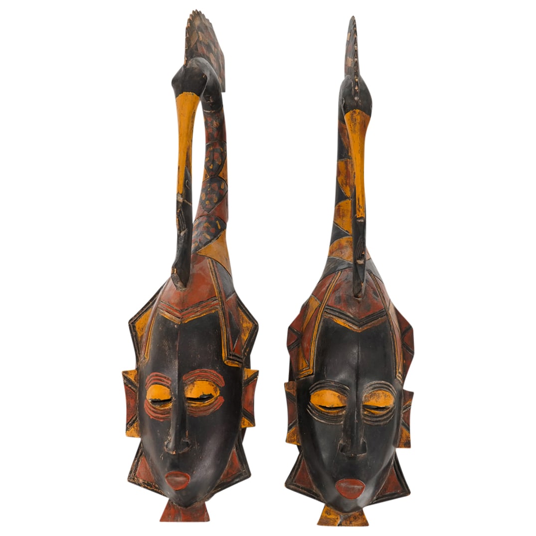 Pair Of Ivory Coast Baule Tribe Masks (1 of 20)