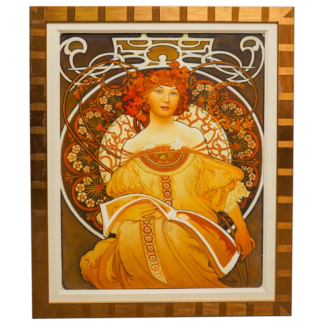 After Alphonse Mucha "Reverie" Acrylic On Canvas (1 of 9)