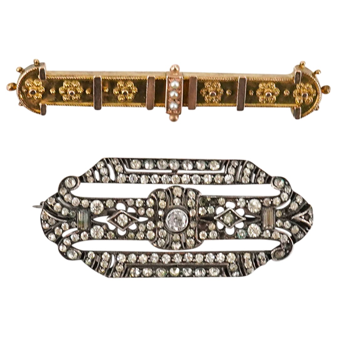 (2 Pc) Antique European Brooches (1 of 8)