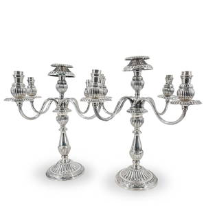 Pair Of Camusso Sterling Silver Candelabras