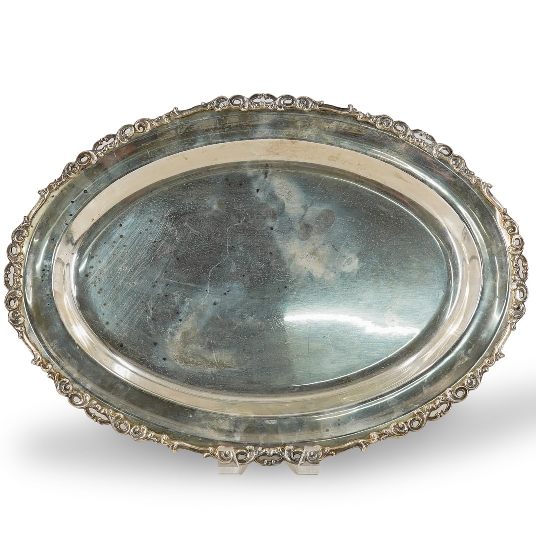 Camusso Sterling Silver Foliage Rimmed Platter (1 of 9)