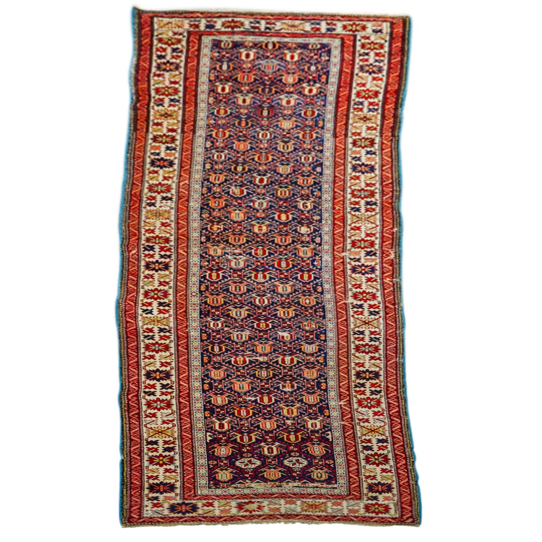 19th Century Azerbaijani Quba Shield Patterned Wool Runner Rug (1 of 6)