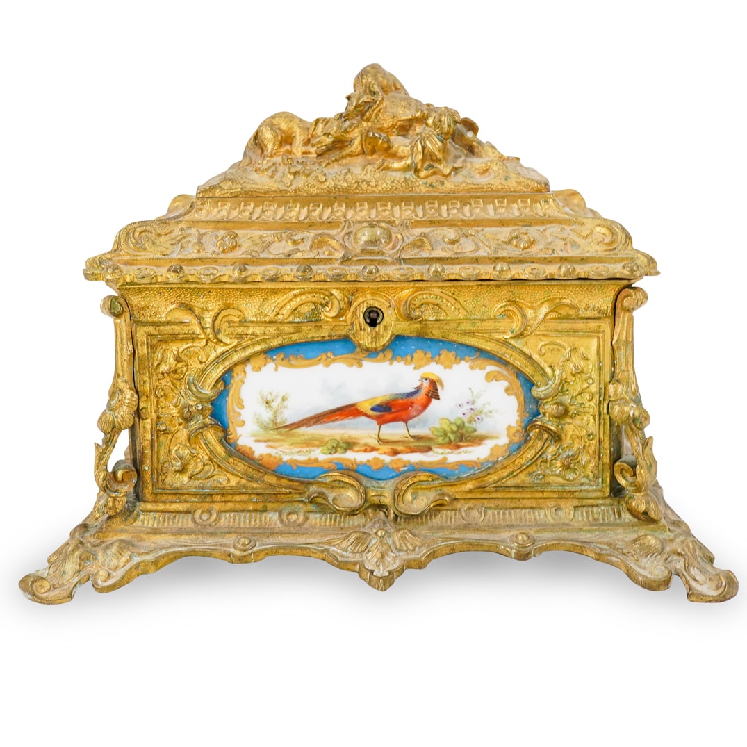 19th C. Fine Dore Bronze And Sevres Porcelain Vanity Box (1 of 17)