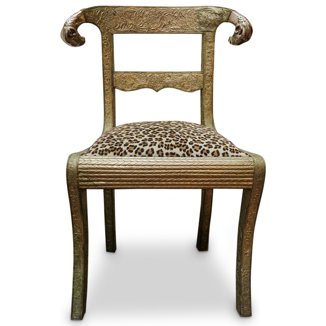 Anglo Indian Ram Head Repousse Chair (1 of 11)
