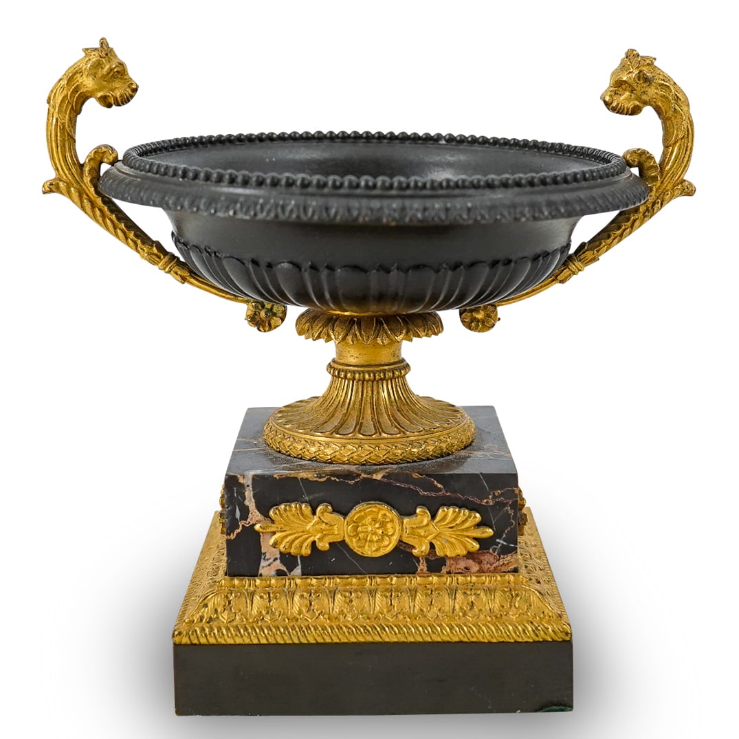 French Empire Style Gilt & Patinated Bronze Coupe On Marble Plinth (1 of 12)