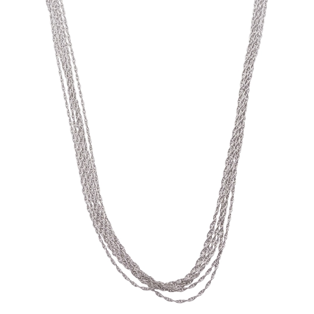 18k Gold Fine Multi Strand Chain Link Necklace (1 of 4)