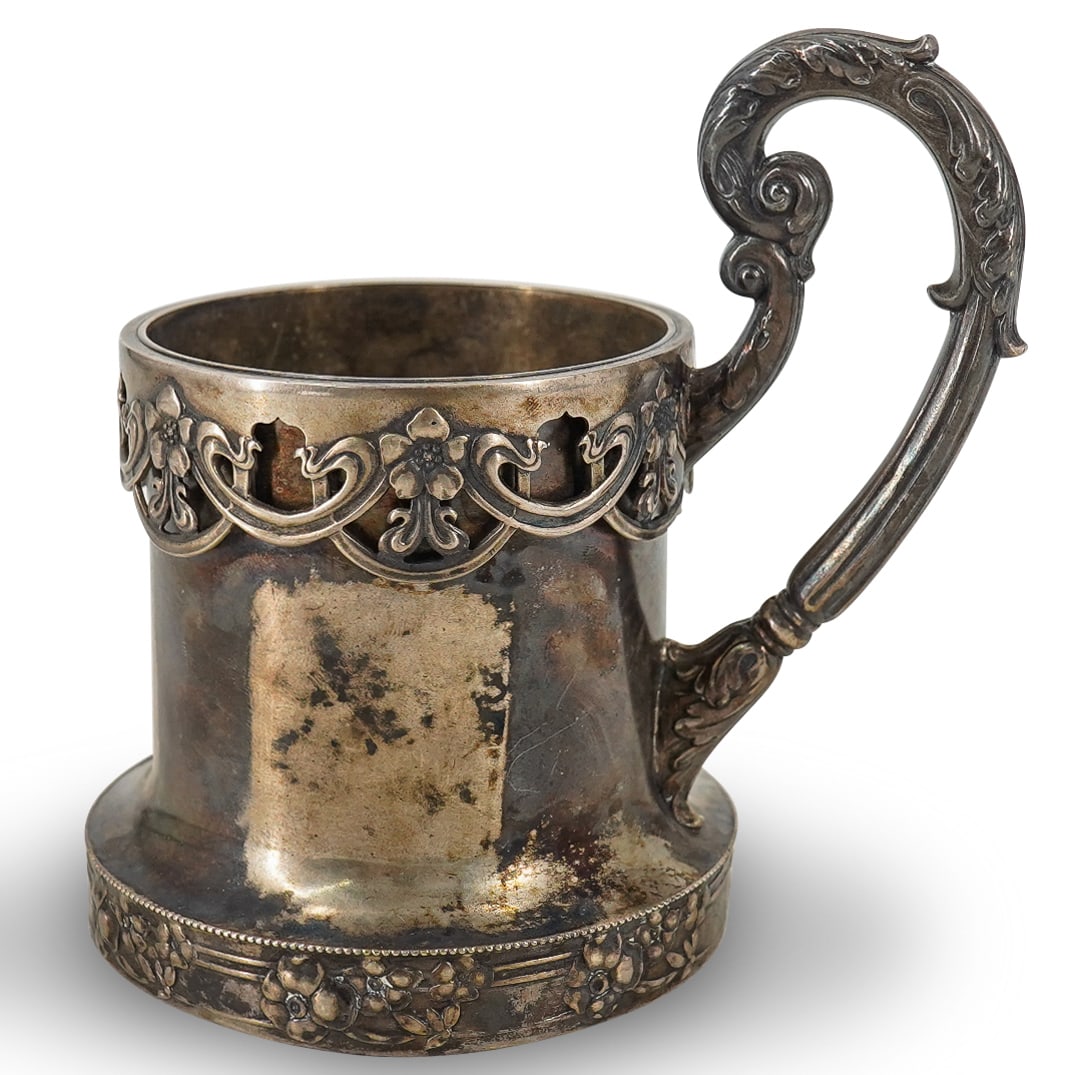 Art Nouveau Russian Peter Abrosimov 875 Silver Mug (1 of 9)