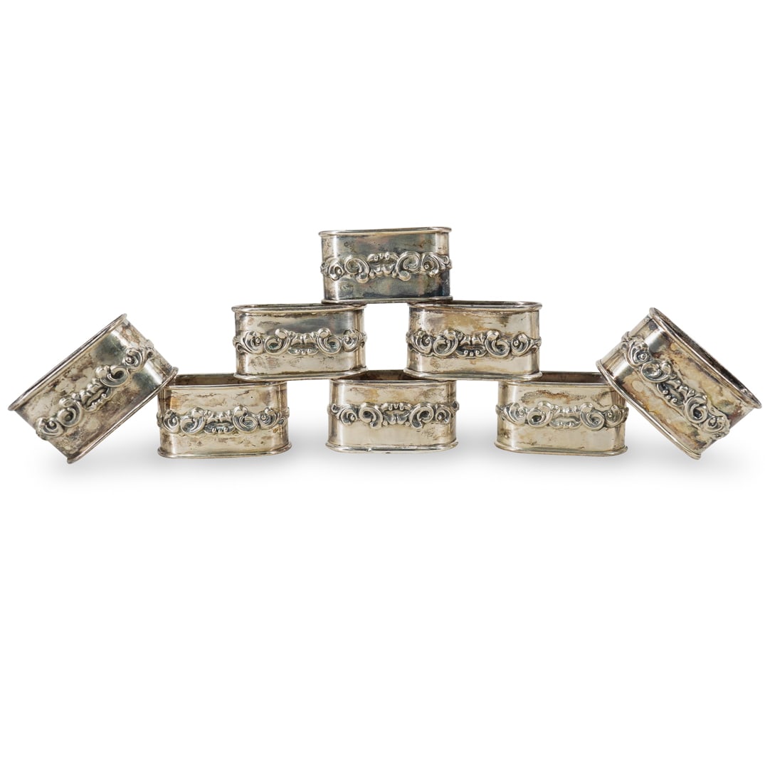 (8 Pc) Camusso Sterling Silver Napkin Rings (1 of 6)
