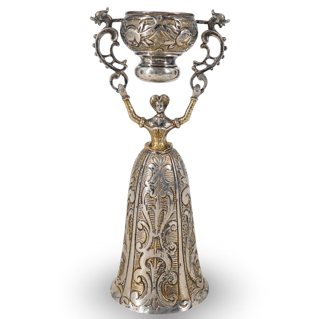 Rare Antique 800 Fine Silver Wager Wedding Bridal Cup (1 of 12)