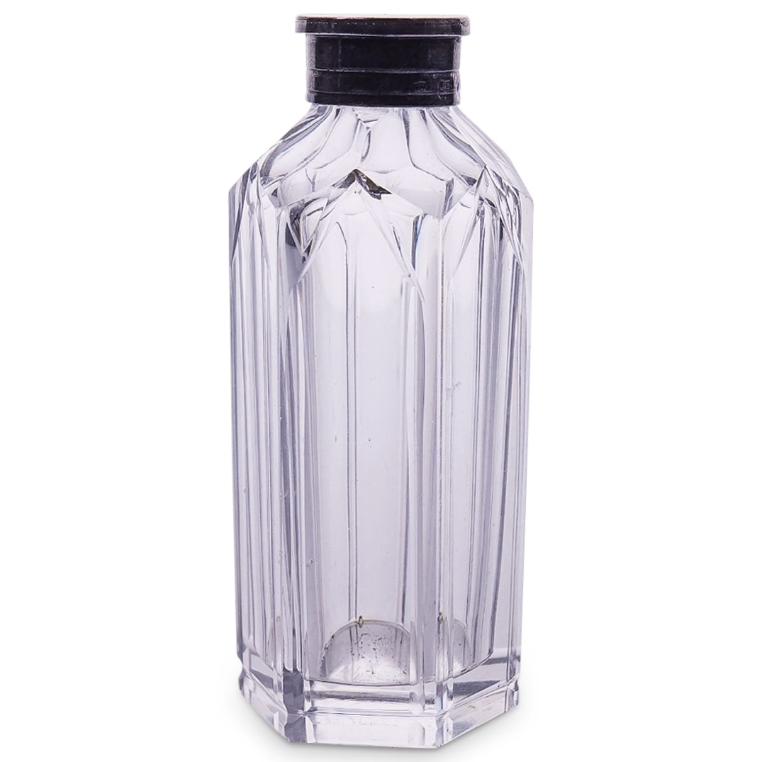 19th Century English Sterling Silver And Cut Glass Perfume Bottle (1 of 4)