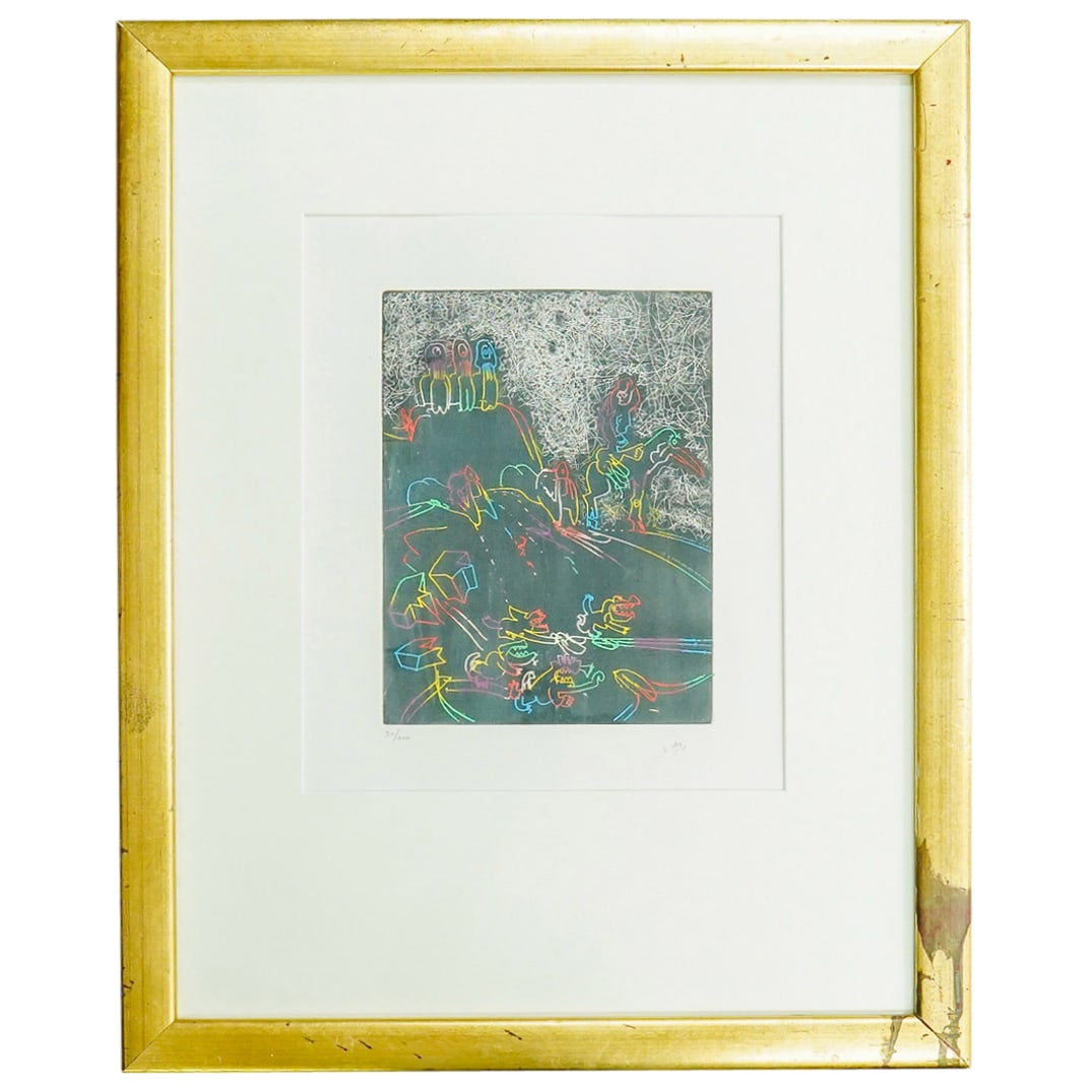 Roberto Matta (Chilean, 1911–2002) 'El Verbo Americana' Etching on Paper (1 of 8)