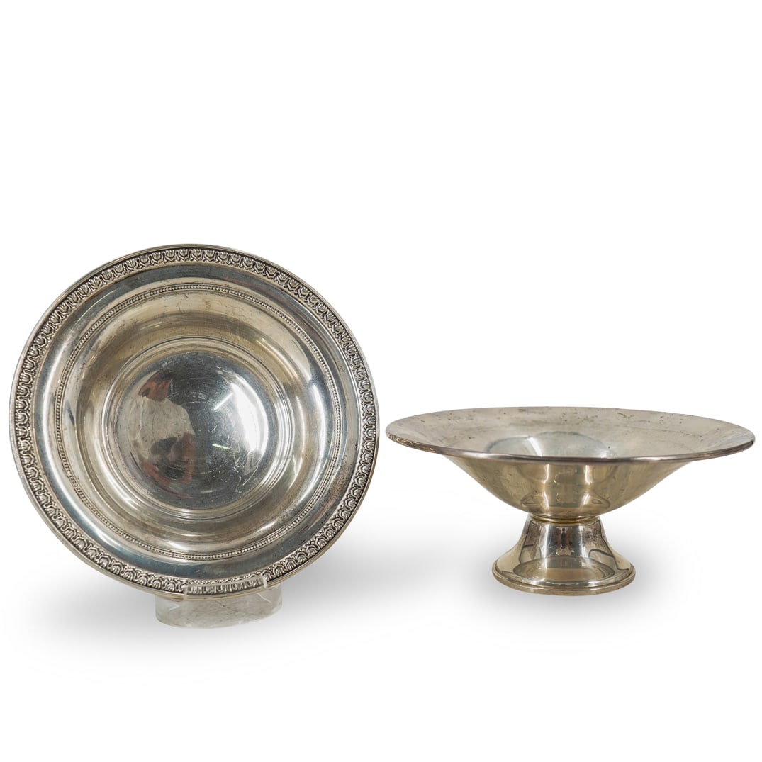 (2 Pc) Sterling Silver Wallace & Fred Hirsch Co. Small Bowls Set (1 of 10)