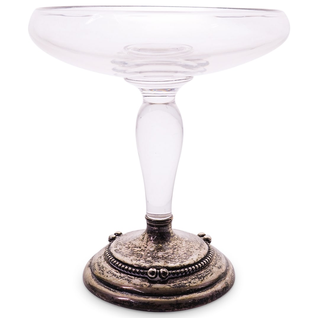 M. Fred Hirsch Co. Sterling Silver & Crystal Footed Compote (1 of 5)
