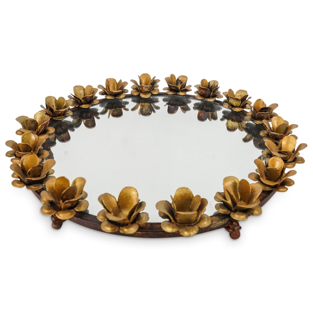 Vintage Iron Table Mirrored Footed Plateau (1 of 9)