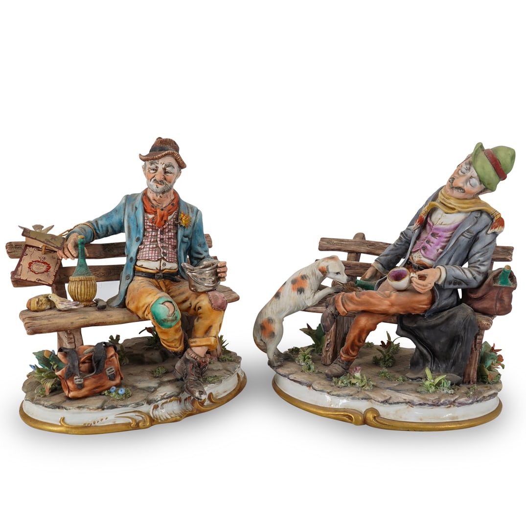 (2 Pc) Capodimonte Style Porcelain Sculptures (1 of 20)