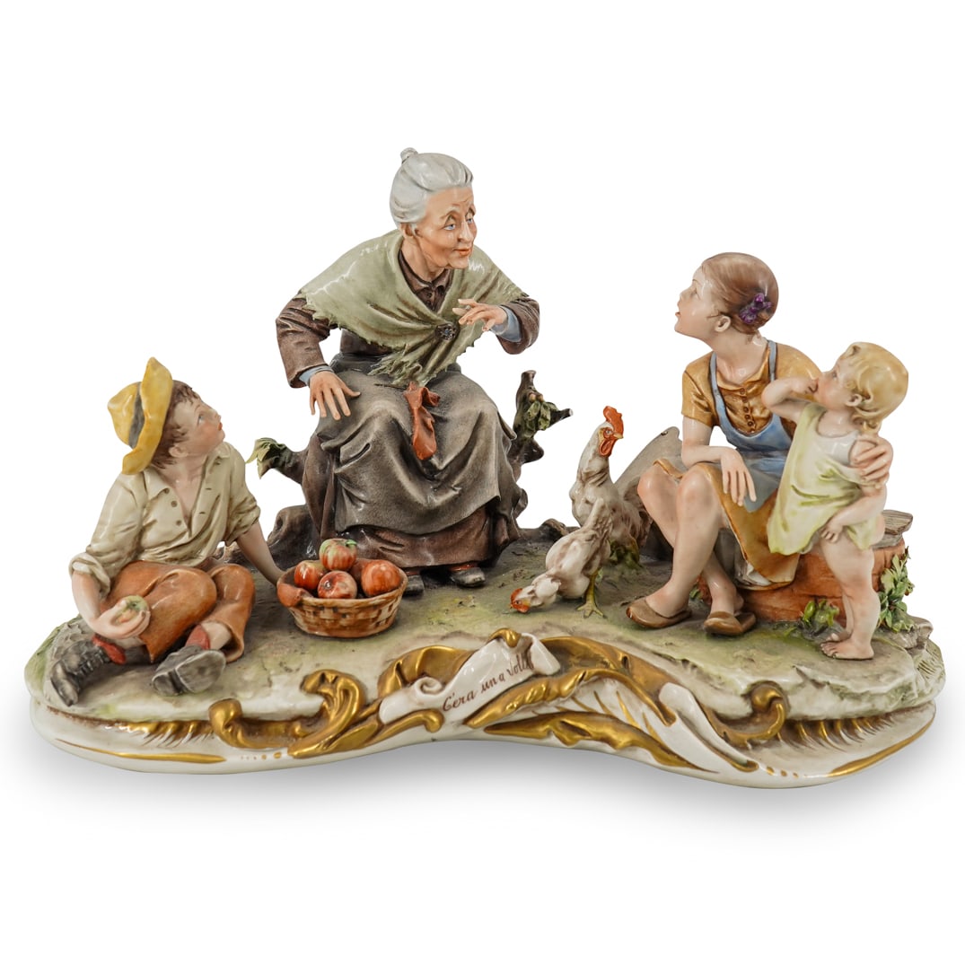Bruno Merli Capodimonte Style "C'era Una Volta" Porcelain & Metal Sculpture (1 of 13)