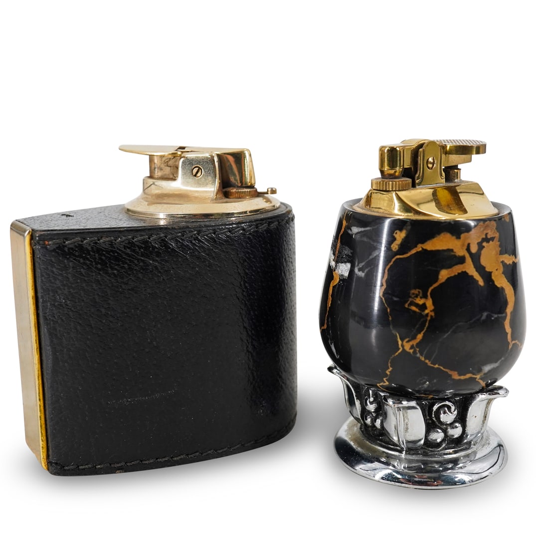 (2 Pc) Vintage Desk Table Lighters Assorted Pair Collection (1 of 13)