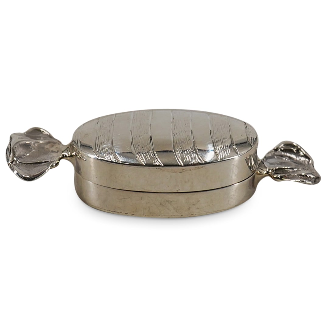 Sterling Silver "Wrapped Candy" Hinged Pill Box (1 of 10)