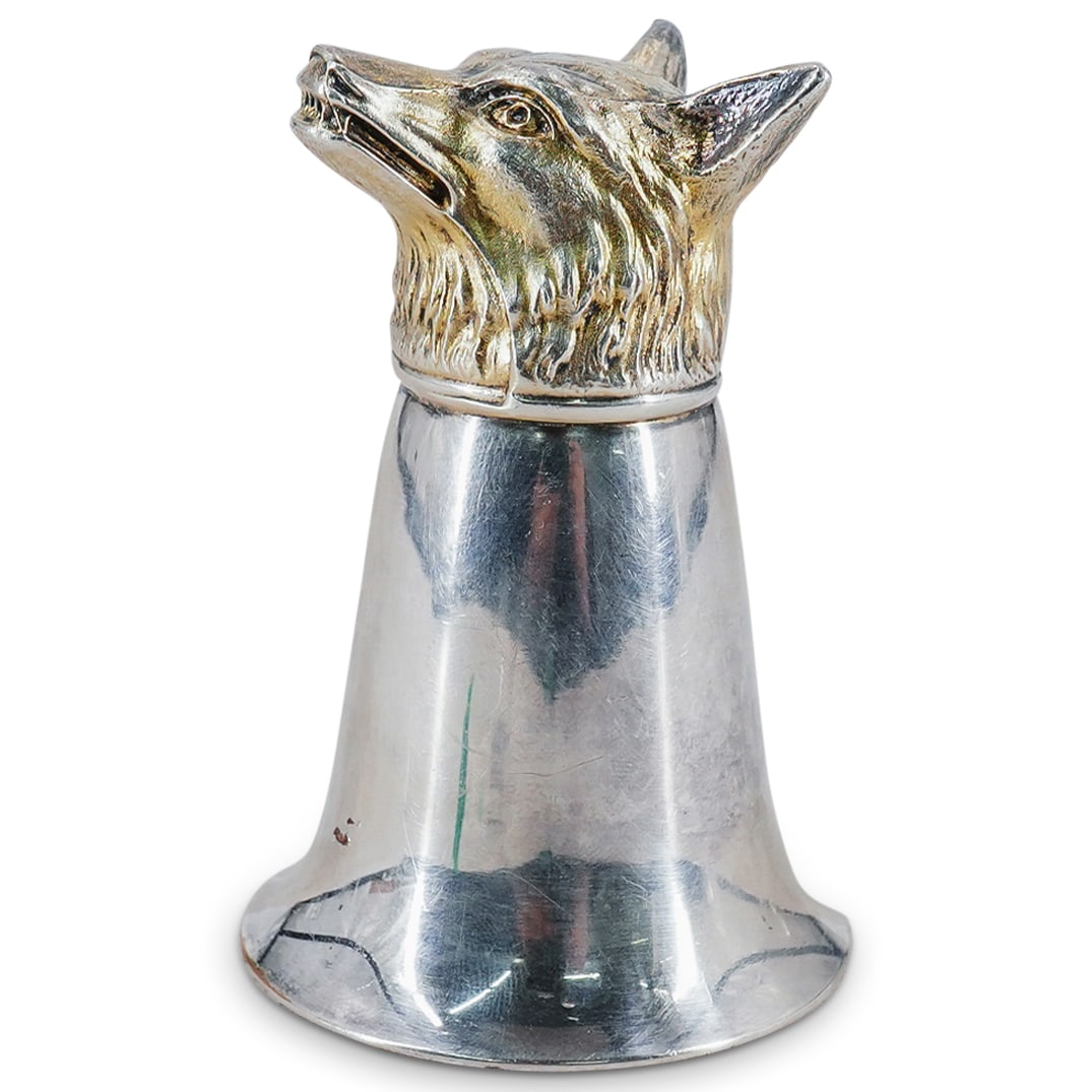Silverplate Fox's Head Stirrup Cup (1 of 10)